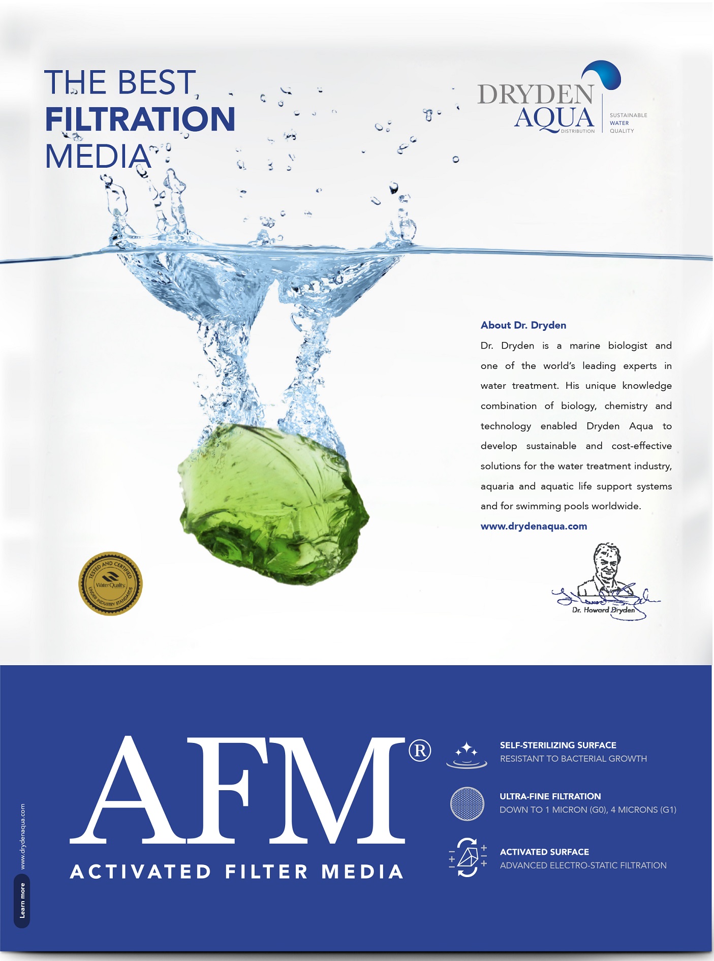 AS-046103 AFM Korn 3 - Sack à 21kg / 2,0 - 4,0mm Aktiviertes Filtermaterial aus Glas
